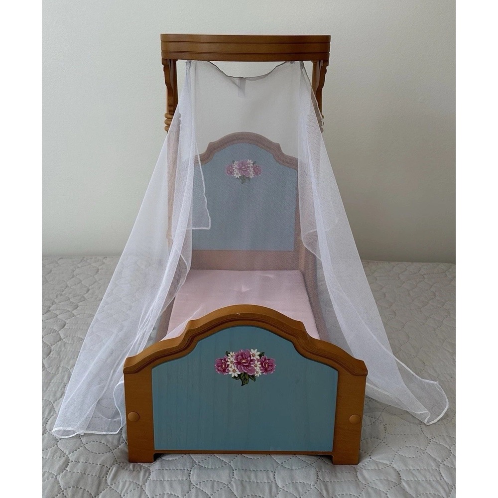 Half Canopy Bed Cecile Marie-Grace American Girl Cecile's Retired Wood Pink 2011